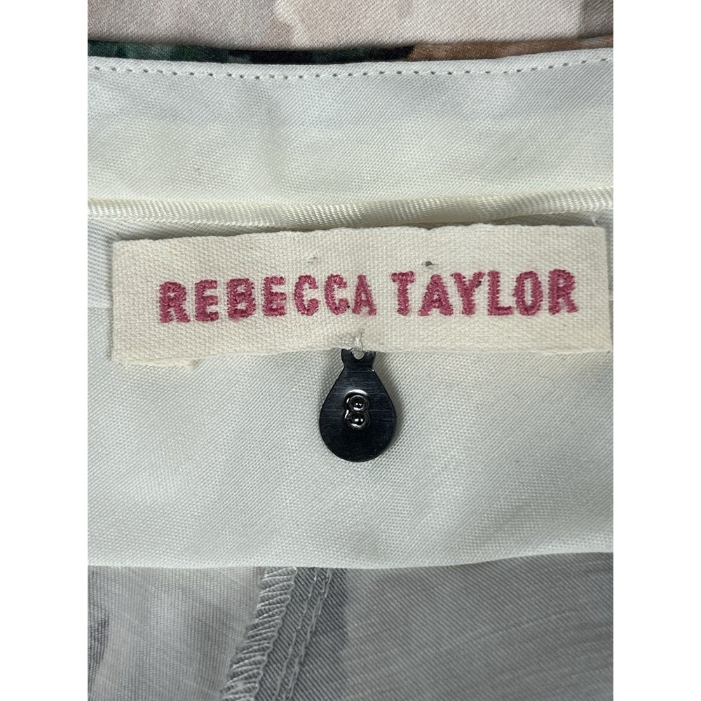 Rebecca Taylor "Enchanted Garden" Floral Print Pants Sz 8 - Picture 6 of 9